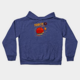 Torch Lake Boat Distressed Kids Hoodie